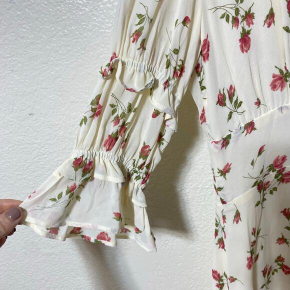 Reformation Laurelei Mini Dress Ivory Floral Size 2 - Picture 6 of 12